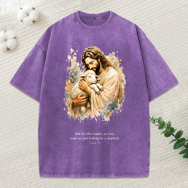 Not All Who Wander Are Lost Christian Washed T-Shirt