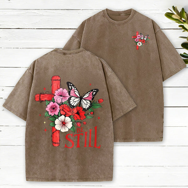Be Still Christian Washed T-Shirt