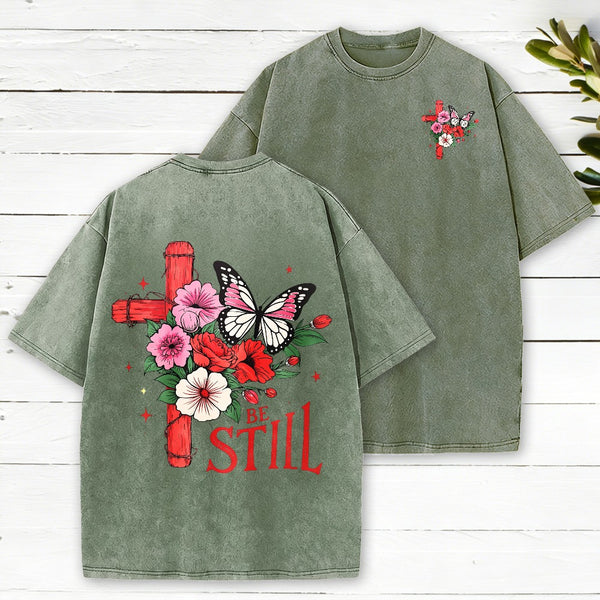 Be Still Christian Washed T-Shirt