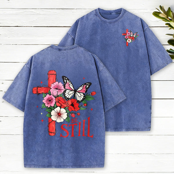 Be Still Christian Washed T-Shirt