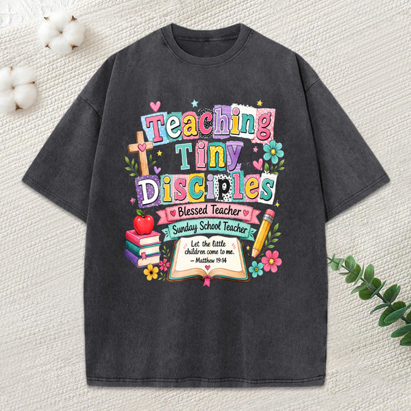 Teaching Tiny Disciples Christian Washed T-Shirt