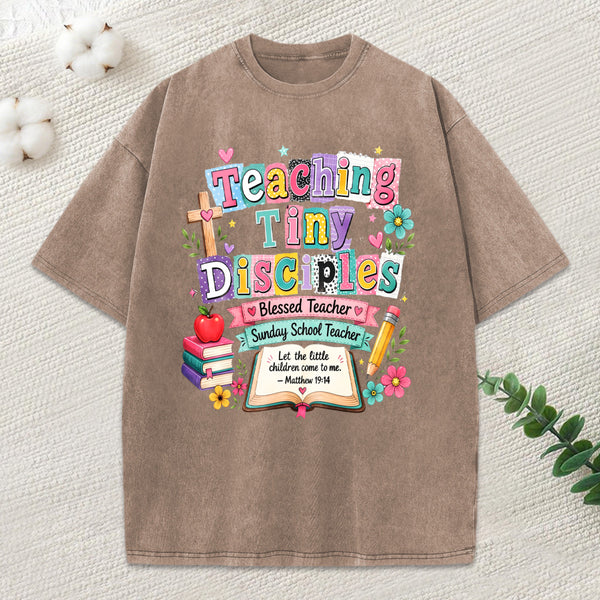 Teaching Tiny Disciples Christian Washed T-Shirt