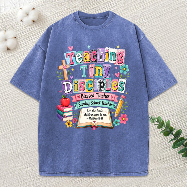 Teaching Tiny Disciples Christian Washed T-Shirt