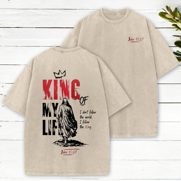 King Of My Life Christian Washed T-Shirt
