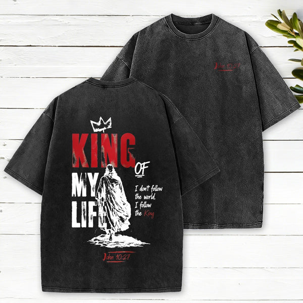 King Of My Life Christian Washed T-Shirt
