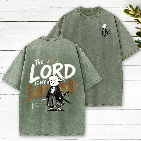 The Lord Is My Shepherd Christian Washed T-Shirt