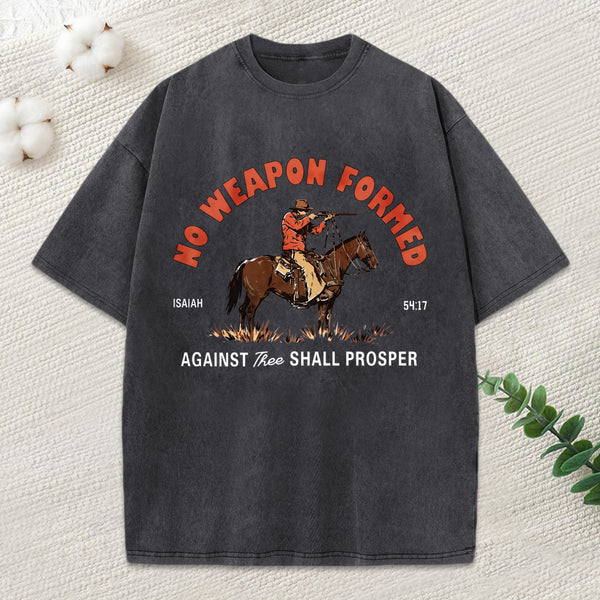 No Weapon Formed Christian Washed T-Shirt