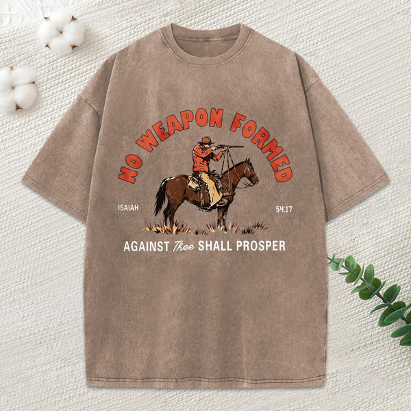 No Weapon Formed Christian Washed T-Shirt