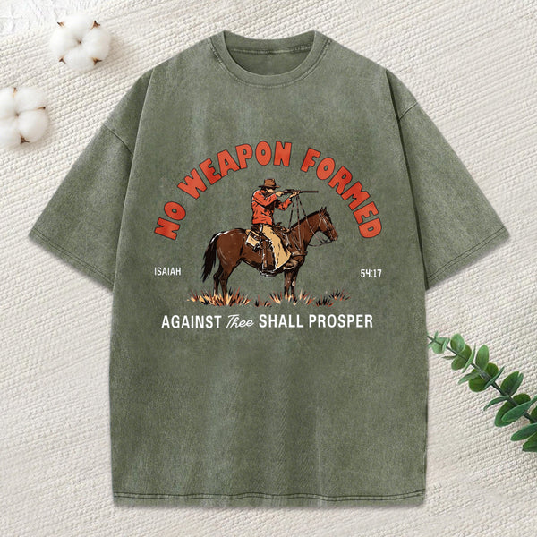 No Weapon Formed Christian Washed T-Shirt