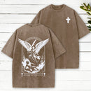 Saint Michael The Archangel Defend Us In Battle Christian Washed T-Shirt