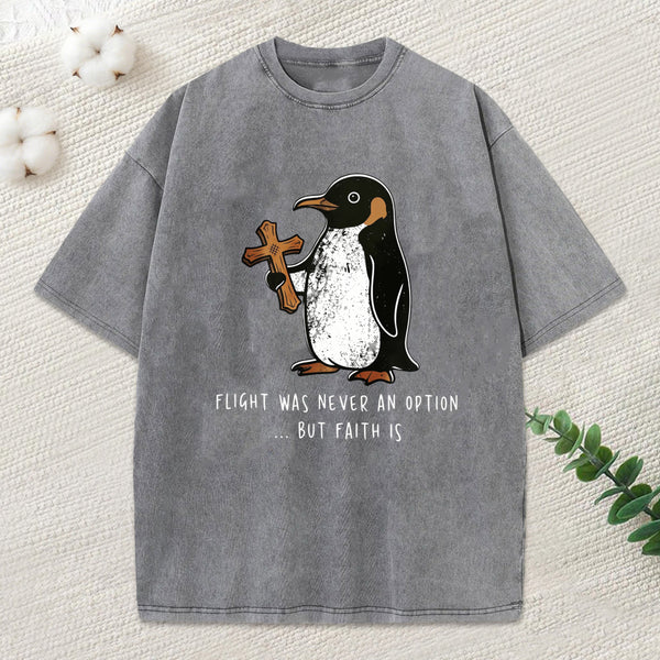 Flight Was Never An Option Christian Washed T-Shirt