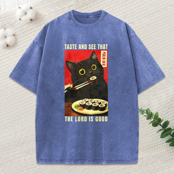 The Lord Is Good Christian Washed T-Shirt
