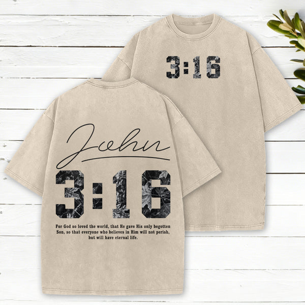 For God So Loved The World Camo Christian Washed T-Shirt