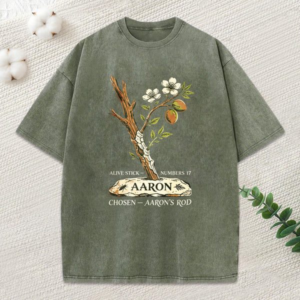 Chosen Aaron'S Rod Christian Washed T-Shirt