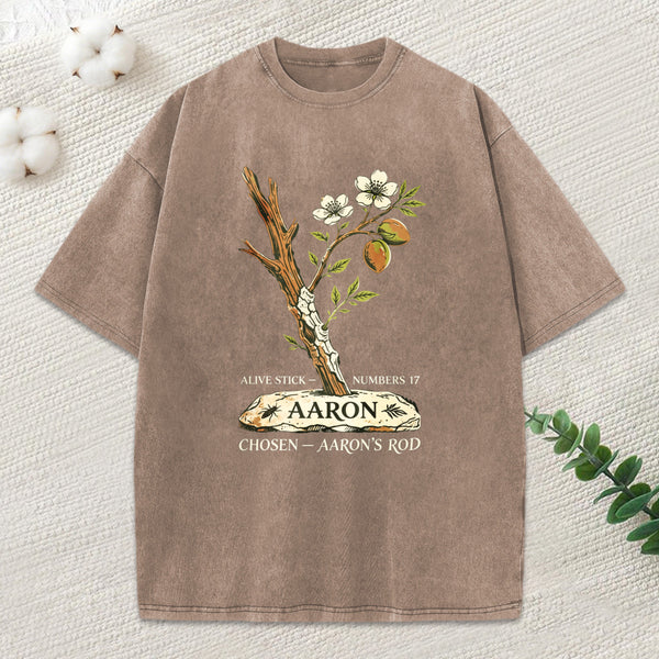 Chosen Aaron'S Rod Christian Washed T-Shirt