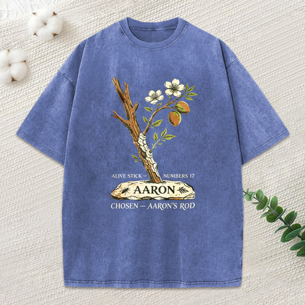 Chosen Aaron'S Rod Christian Washed T-Shirt
