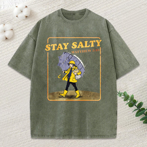 Stay Salty Christian Washed T-Shirt