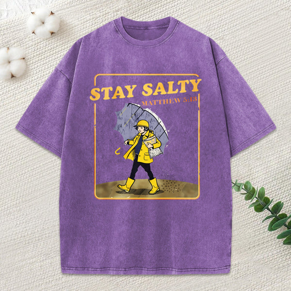 Stay Salty Christian Washed T-Shirt