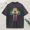 Yeshua Faith Cross Christian Washed T-Shirt