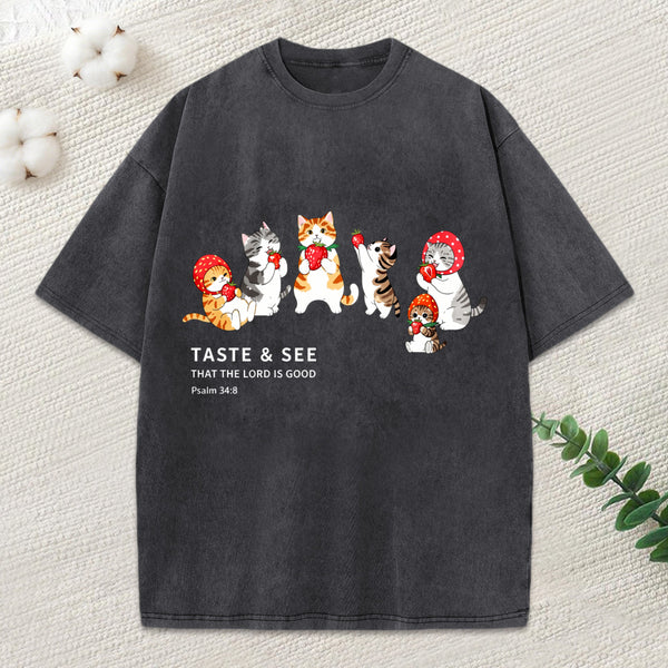 The Lord Is Good Christian Washed T-Shirt