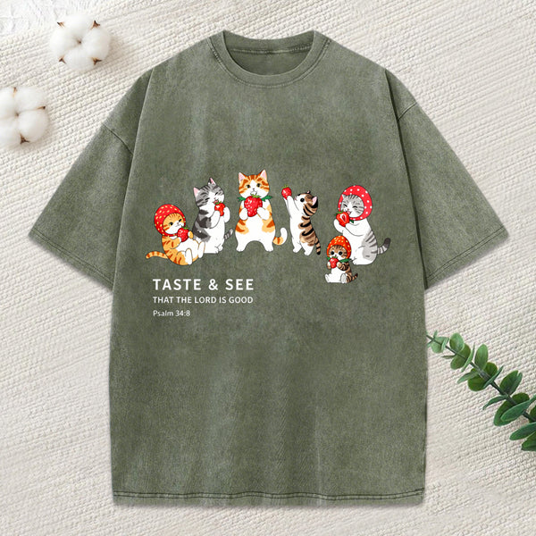 The Lord Is Good Christian Washed T-Shirt