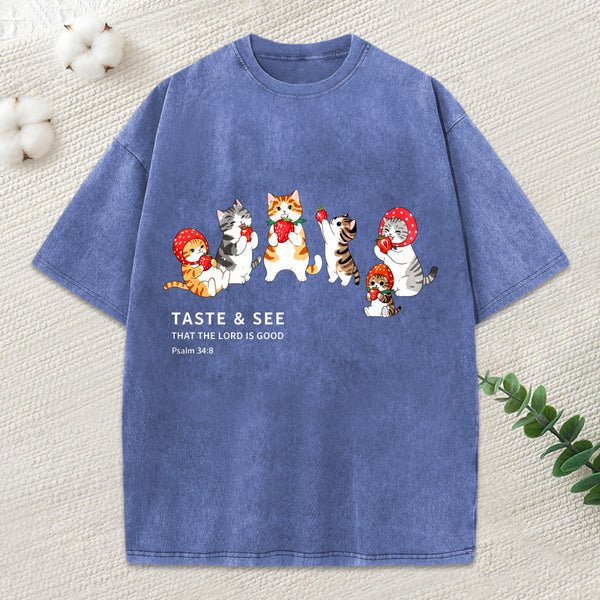 The Lord Is Good Christian Washed T-Shirt