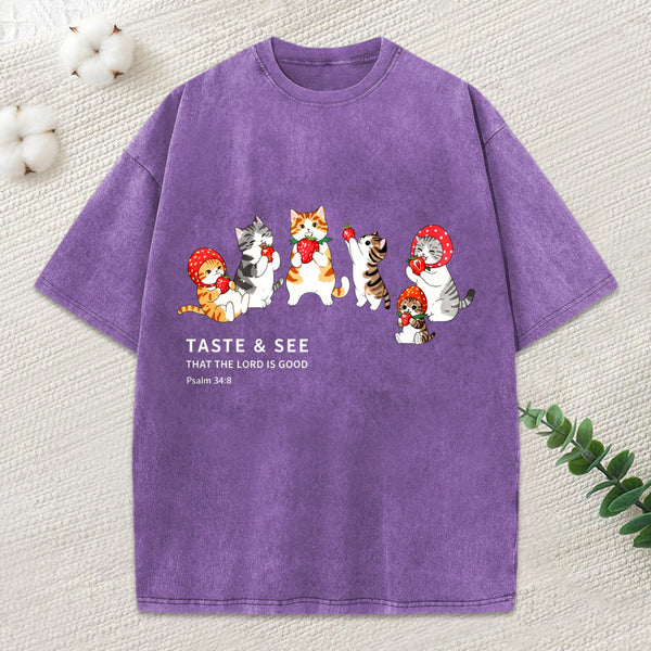 The Lord Is Good Christian Washed T-Shirt