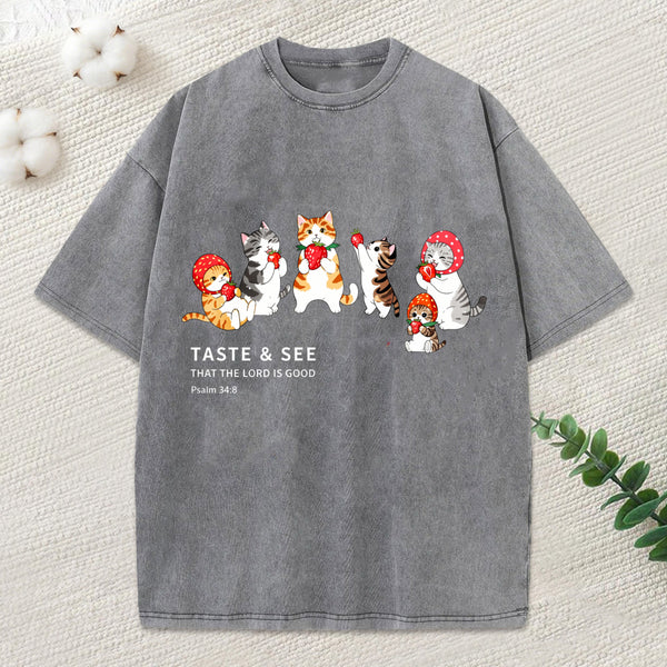 The Lord Is Good Christian Washed T-Shirt