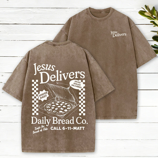 Jesus Delivers Christian Washed T-Shirt