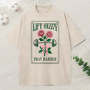 Lift Heavy Pray Harder Christian Washed T-Shirt