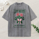 Lift Heavy Pray Harder Christian Washed T-Shirt