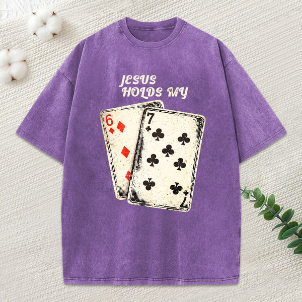 Jesus Holds My Christian Washed T-Shirt