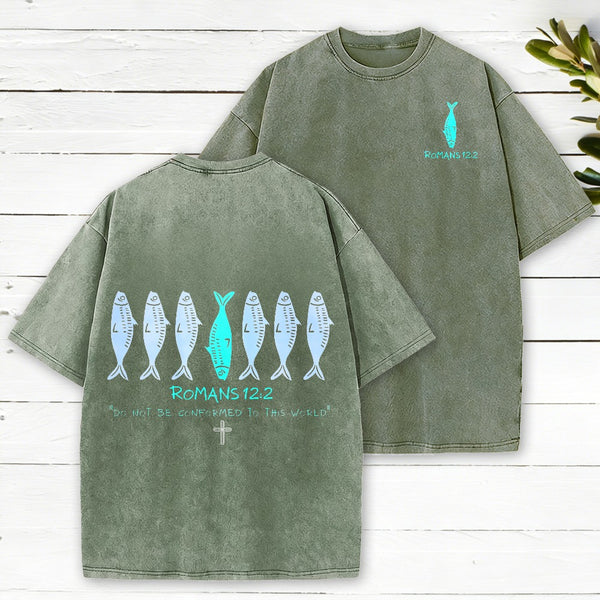 Do Not Be Conformed To This World Christian Washed T-Shirt