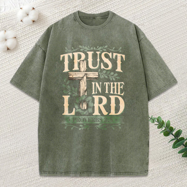 Trust In The Lord Christian Washed T-Shirt