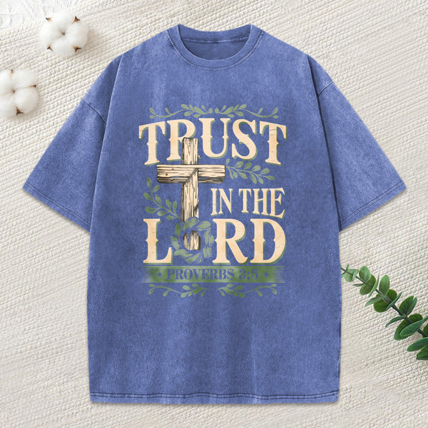 Trust In The Lord Christian Washed T-Shirt