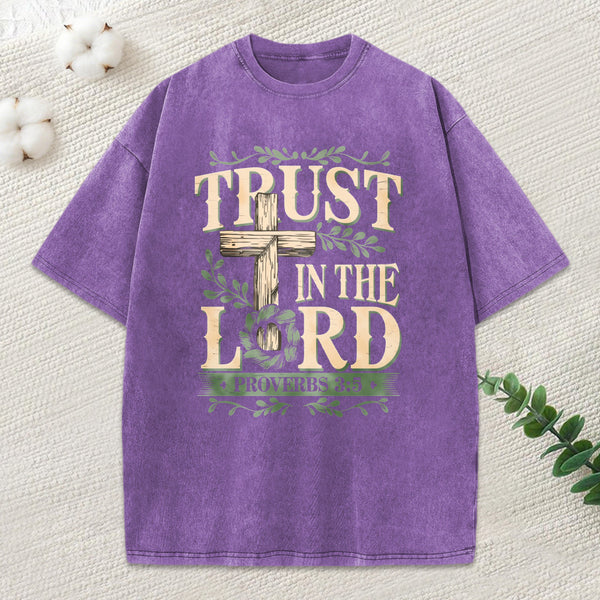 Trust In The Lord Christian Washed T-Shirt