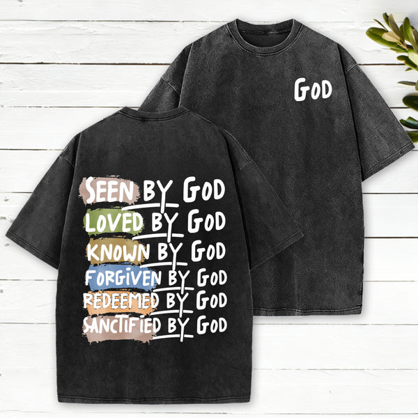 Seen By God Christian Washed T-Shirt