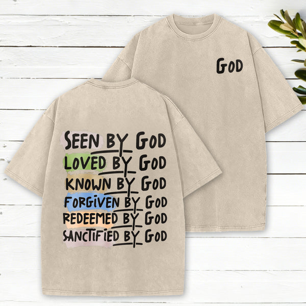 Seen By God Christian Washed T-Shirt