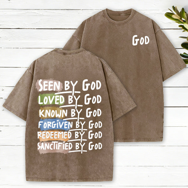 Seen By God Christian Washed T-Shirt