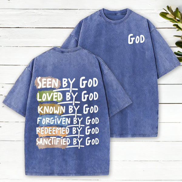 Seen By God Christian Washed T-Shirt