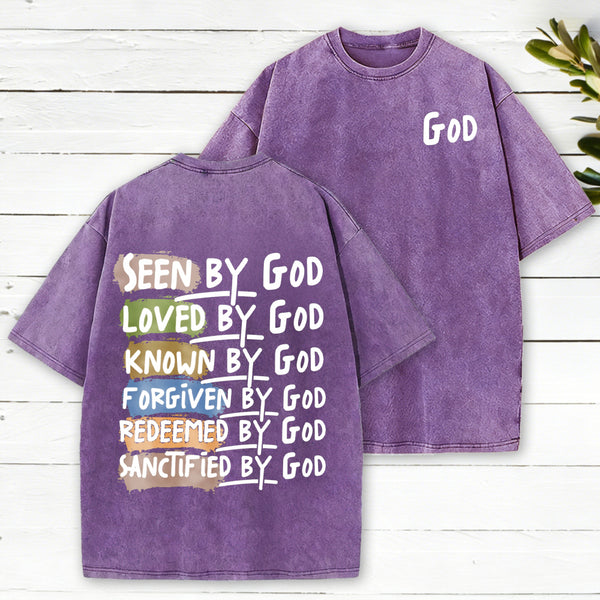 Seen By God Christian Washed T-Shirt