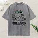 Cool Cat Coffee Book Funny Meme Washed T-Shirt