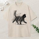 Minimalist Cat Art Classic Washed T-Shirt