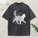 Minimalist Cat Art Classic Washed T-Shirt
