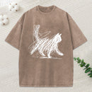 Minimalist Cat Art Classic Washed T-Shirt