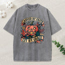 Carved By Faith Lit By Grace Christian Washed T-Shirt