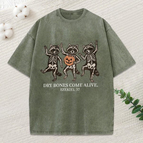 Dry Bones Come Alive Christian Washed T-Shirt
