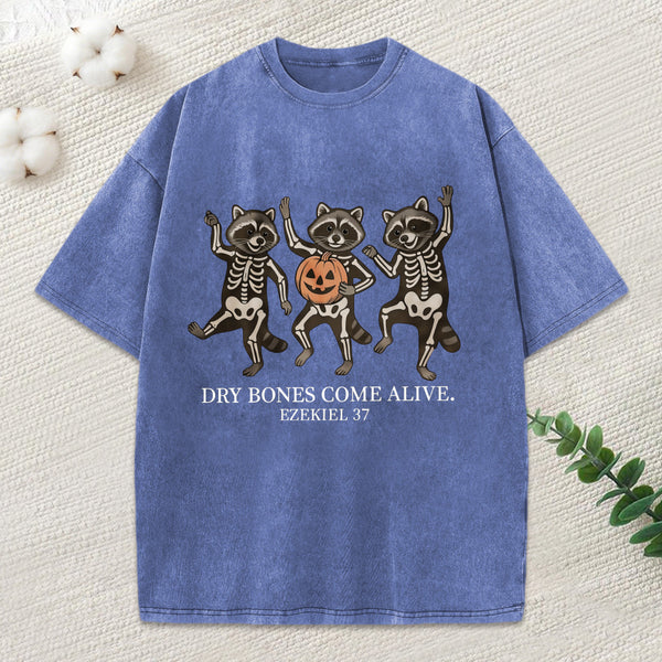 Dry Bones Come Alive Christian Washed T-Shirt