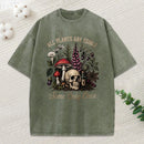 Poisonous Plants And Skull Dark Humor Washed T-Shirt
