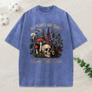 Poisonous Plants And Skull Dark Humor Washed T-Shirt